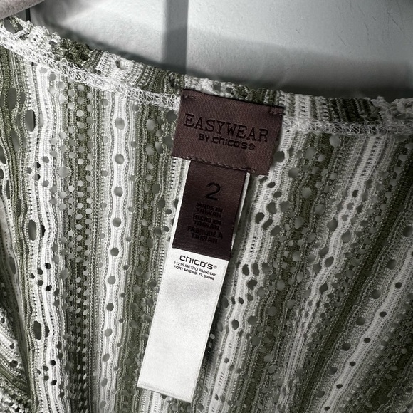 FINAL SALE Chico's Easywear NWT River Lines Striped Cardigan Jacket Large 2 - Picture 4 of 7